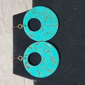 Blue and Brown Dangle Earrings